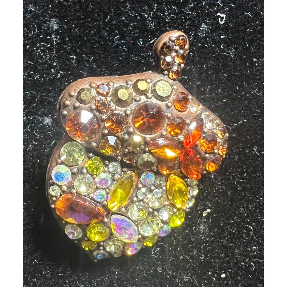 Sparkling Squirrel and Acorn Rhinestone Brooch Set Vintage‑Style Gemstone Brooch - Picture 7 of 10